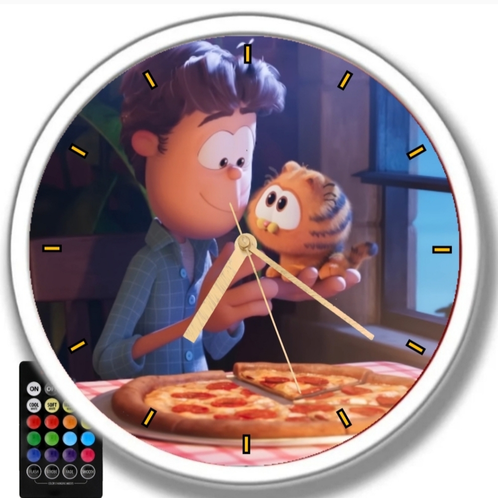 Garfield led lights clock